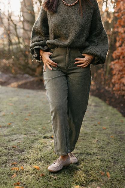 Kaki denim barrel - My Dressing