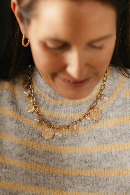 Bedel/parel halketting, roestvrijstaal - My Dressing