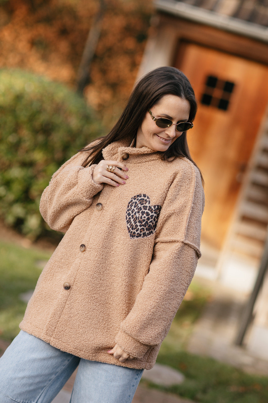 Teddy jas - Camel - leopard - My Dressing