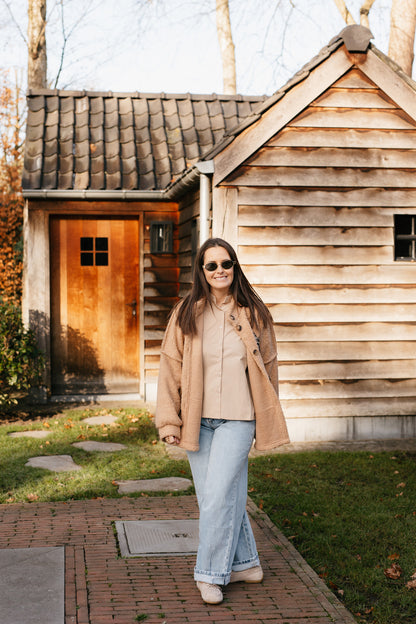 Teddy jas - Camel - leopard - My Dressing