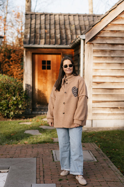 Teddy jas - Camel - leopard - My Dressing