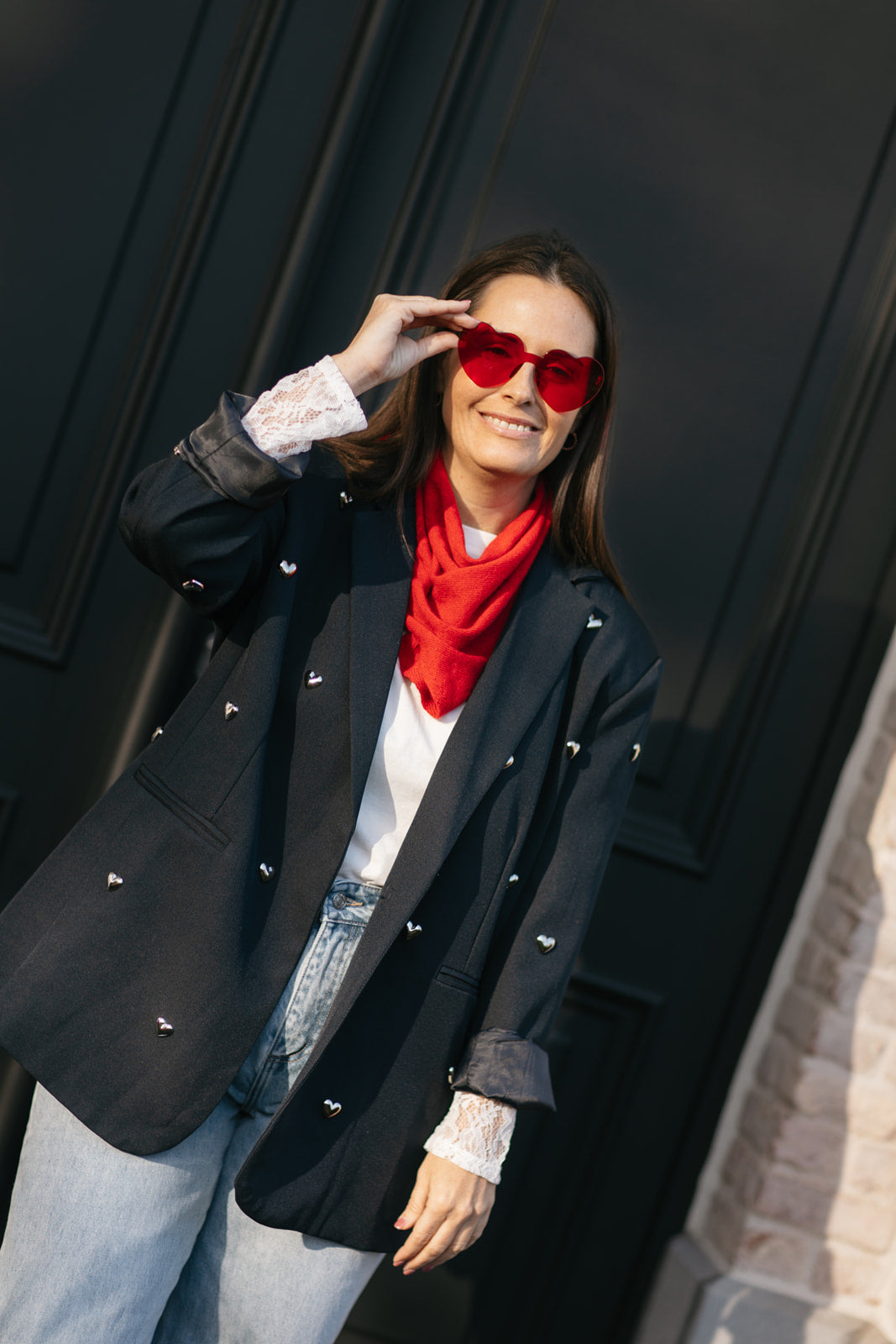 Knit sjaaltje rood - My Dressing