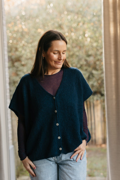 Gestreepte longsleeve marine/burgundy - My Dressing