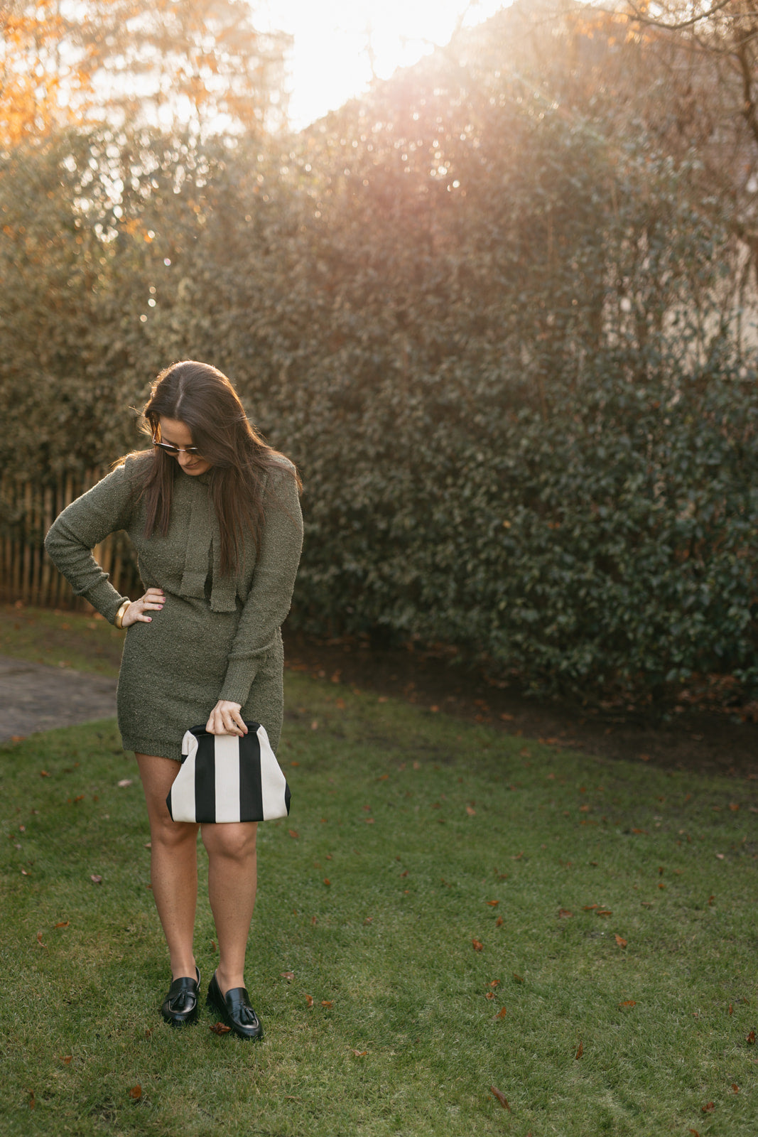 Kaki jurk - lange mouw - My Dressing