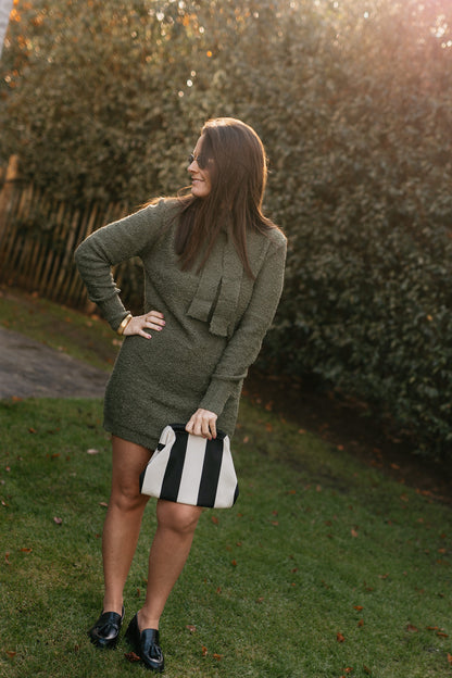 Kaki jurk - lange mouw - My Dressing