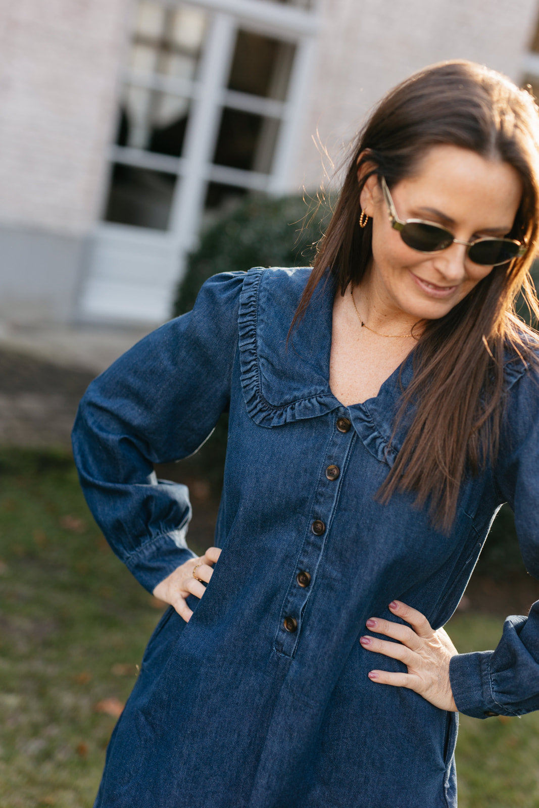 Denim jurk donkerblauw