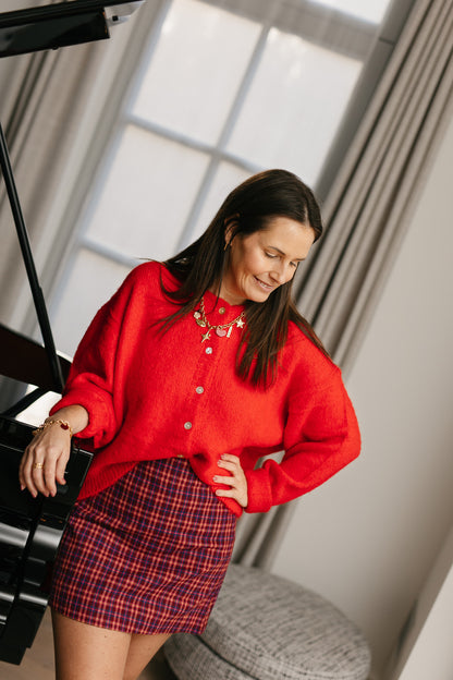 Rode gilet met lange mouwen - My Dressing