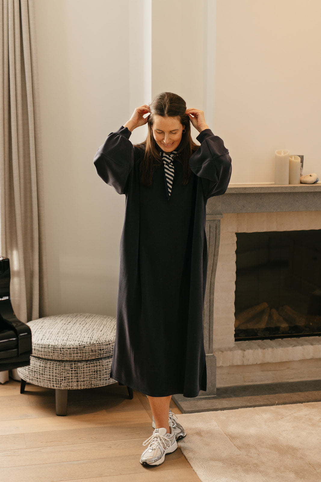 Sweaterjurk lang marine - My Dressing