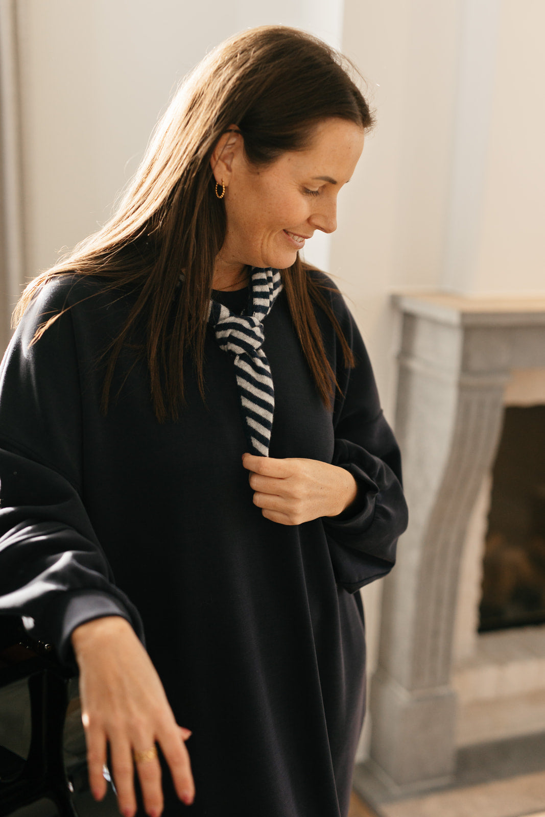 Sweaterjurk lang marine - My Dressing