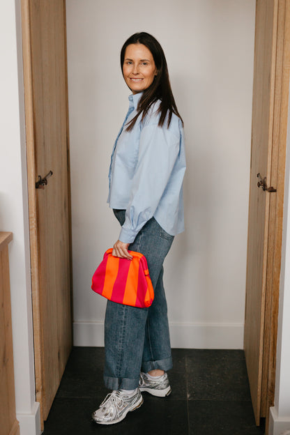 Oversized cropped hemd lichtblauw - My Dressing