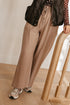 Losse brede broek taupe met rekker - My Dressing