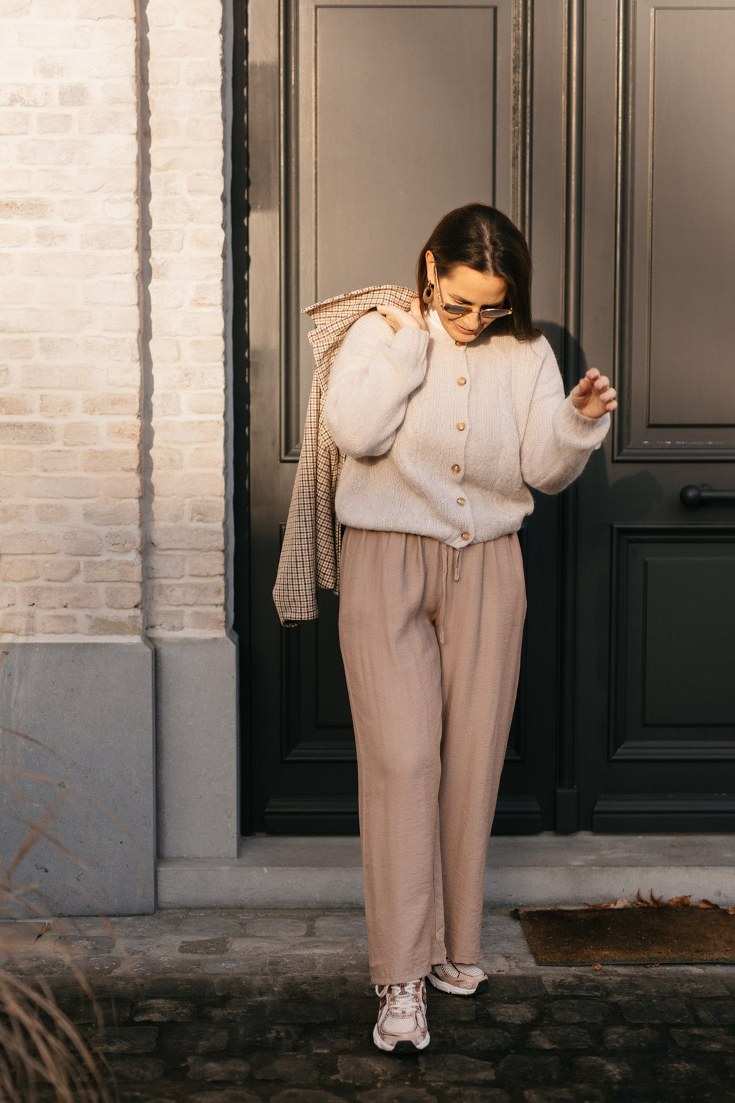 Cable gilet beige - My Dressing