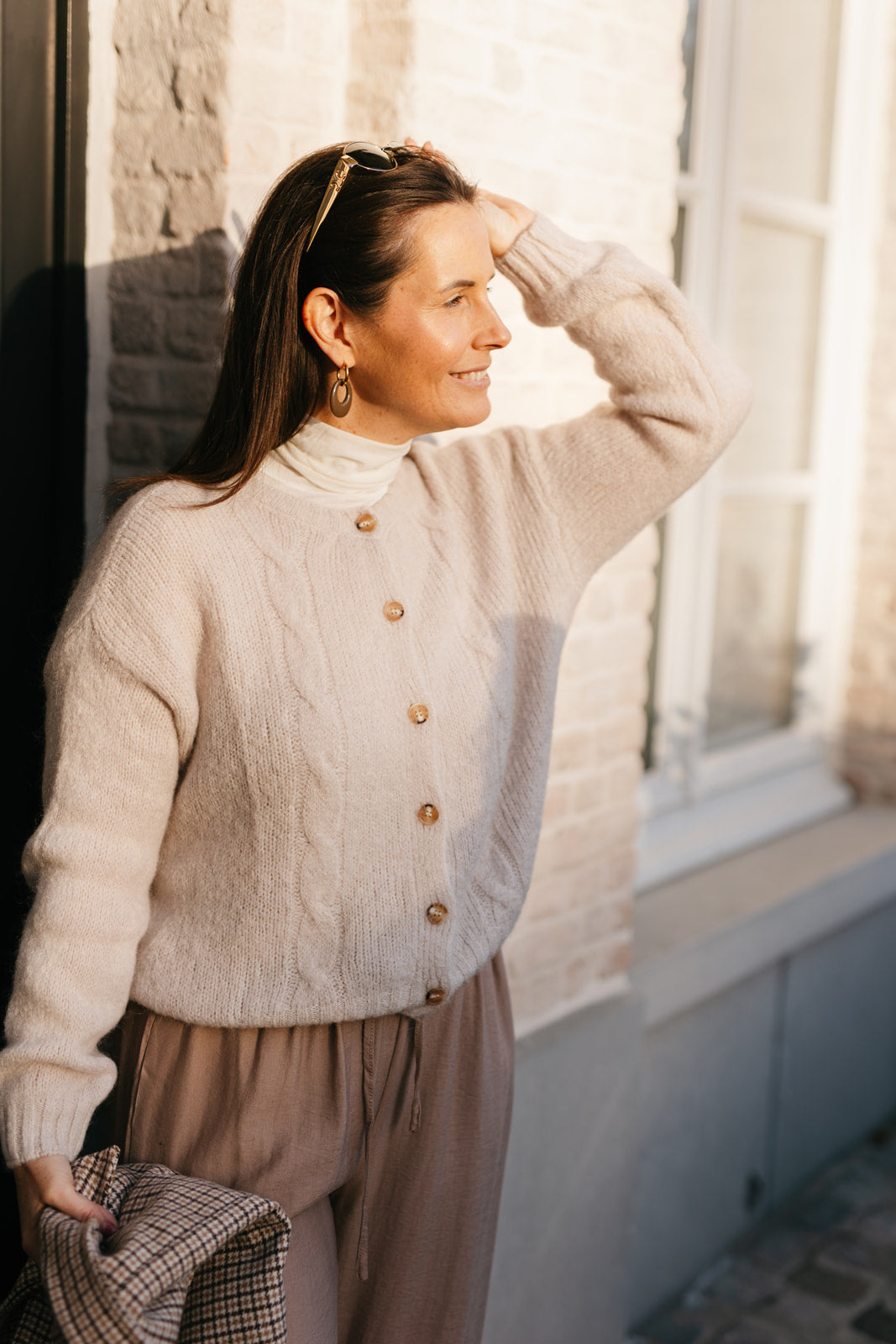 Cable gilet beige - My Dressing