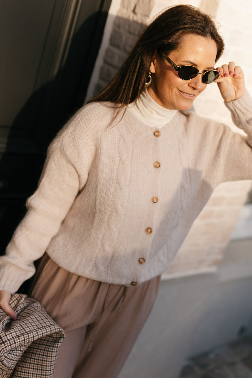 Cable gilet beige - My Dressing