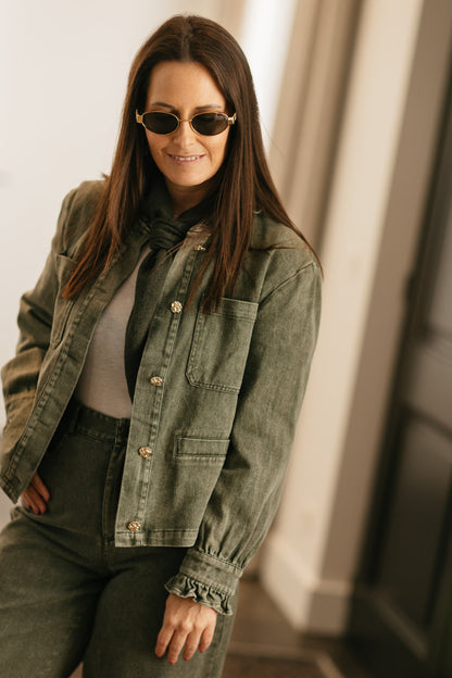 Kaki denim shirt - My Dressing