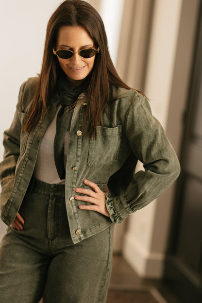 Kaki denim shirt - My Dressing