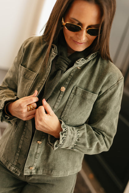 Kaki denim shirt - My Dressing