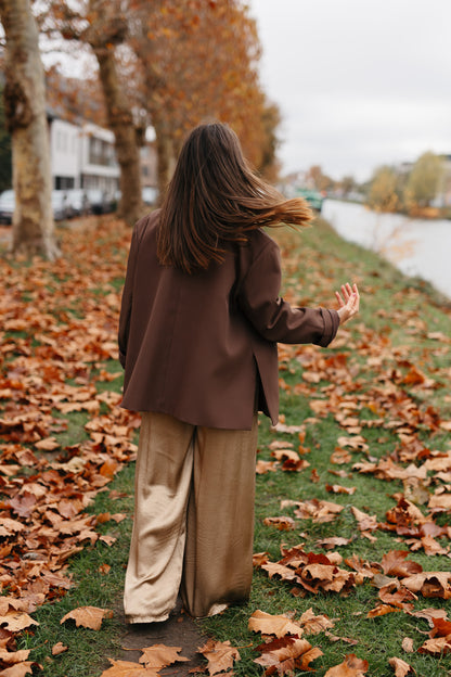 Lichtbruine oversized blazer - My Dressing