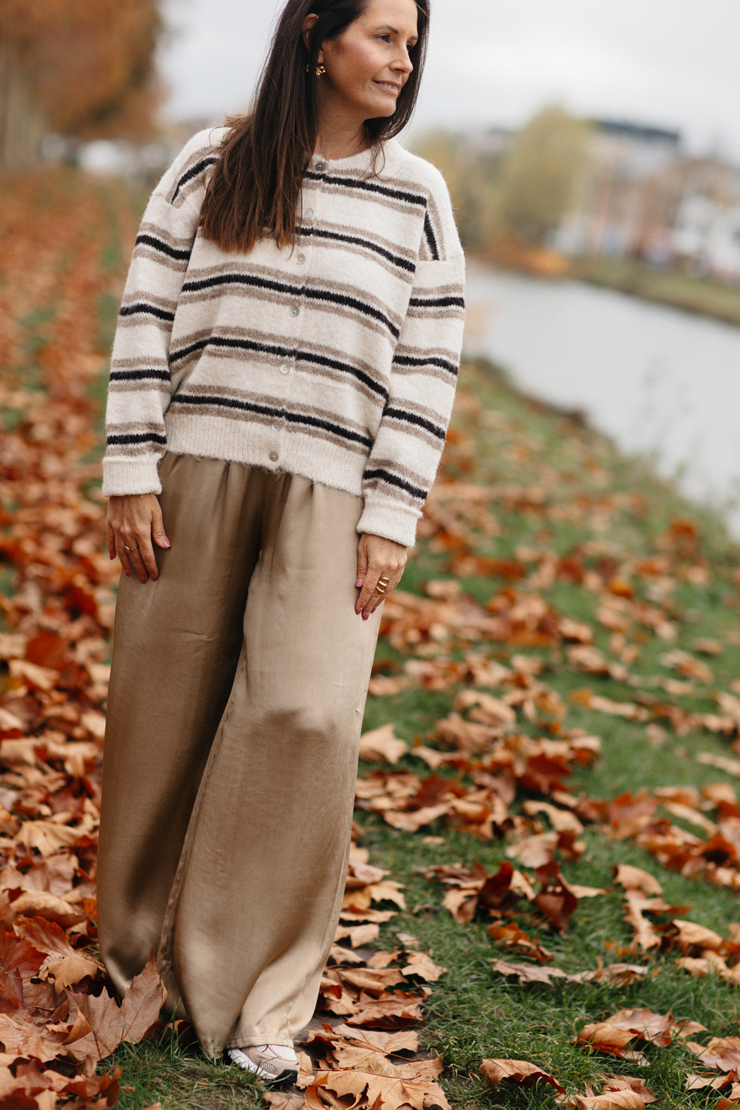 Gouden broek met elastische tailleband