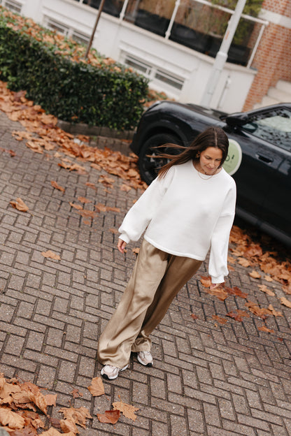 Witte fleece sweater met Ciao opgedrukt