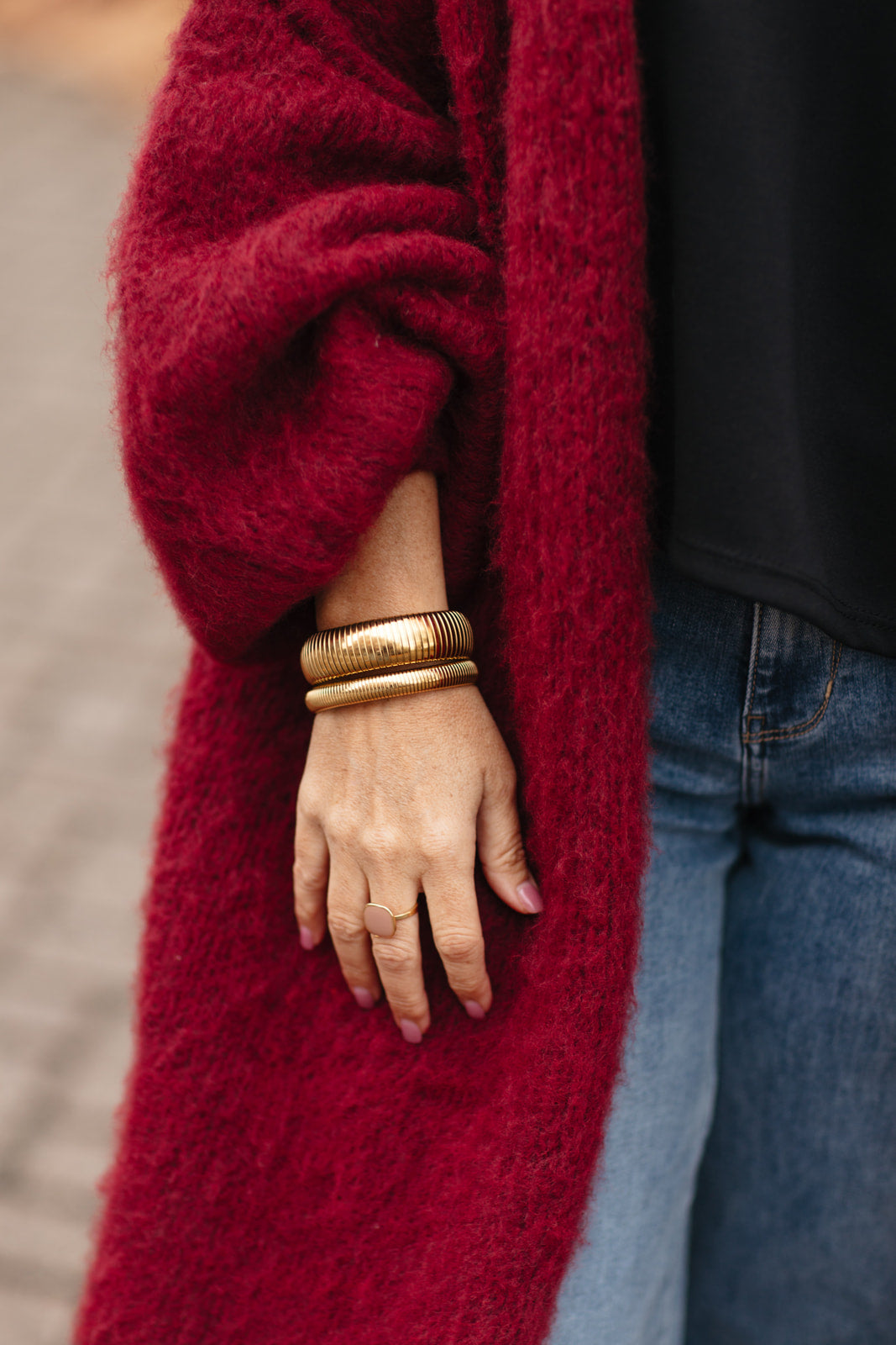 Retro bangle XL goud