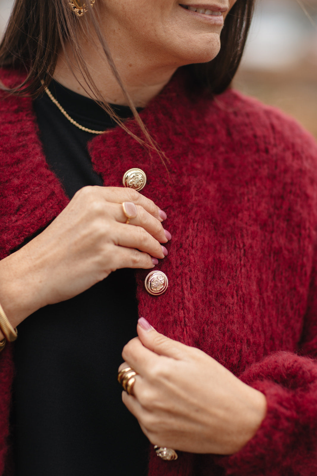 Lange warme knit met zachte niet-prikkende stof