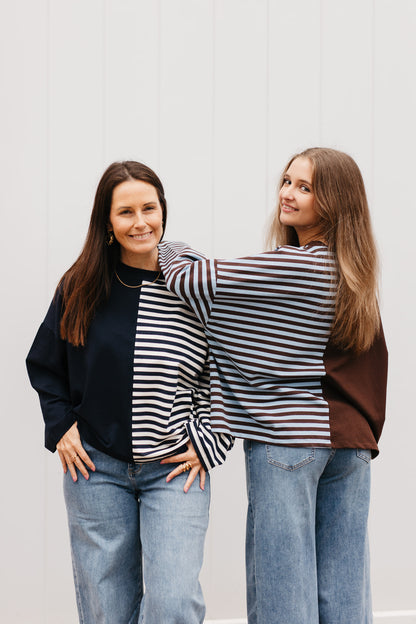 Comfy oversized top in marine tinten