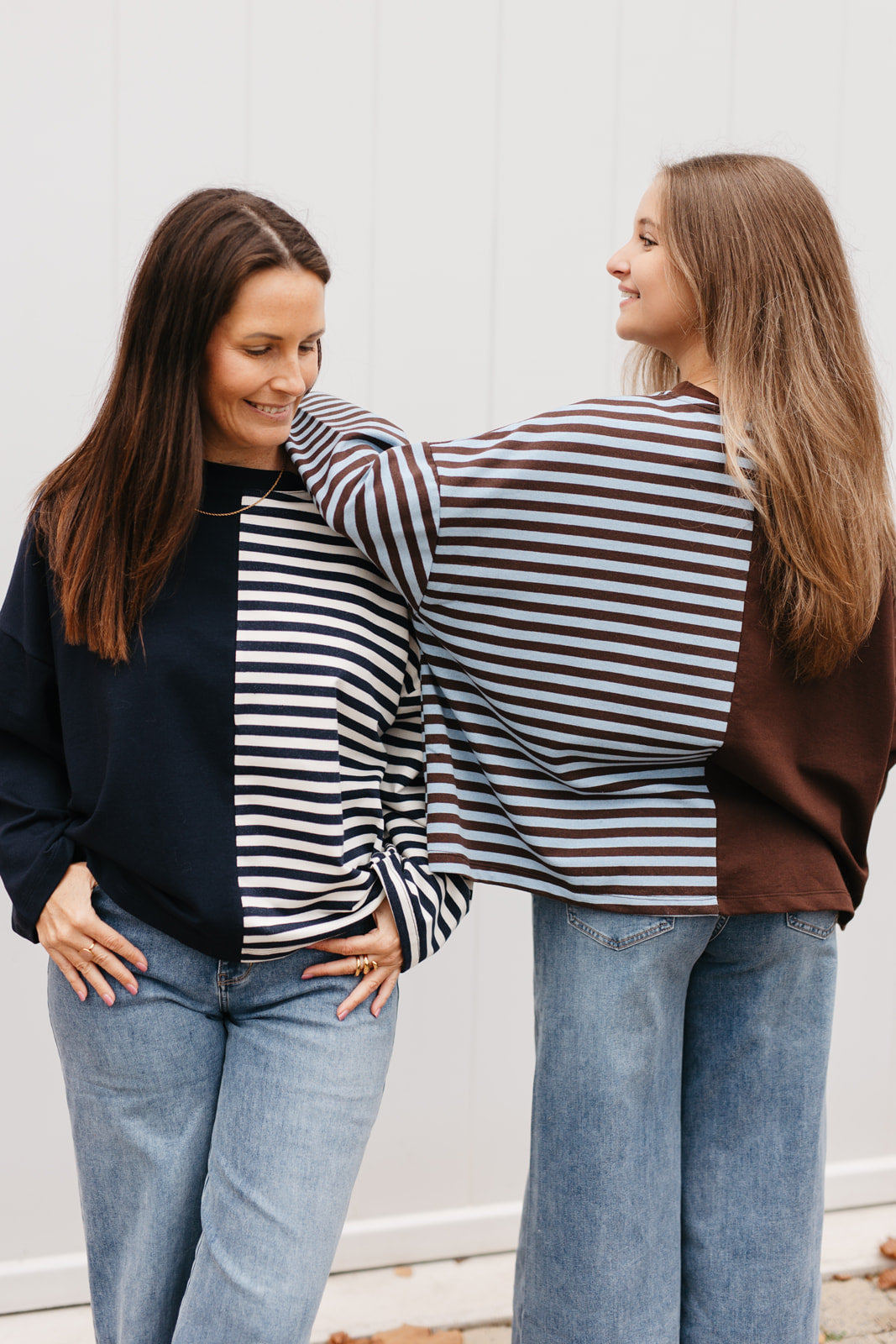 Comfy oversized top in bruine tinten