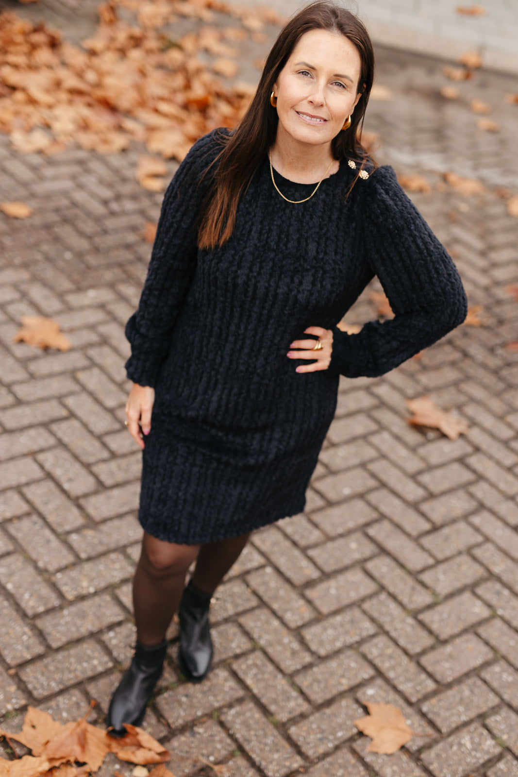 Warme damesjurk zonder prik – styled outfit