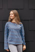 gestreept blauw/bruin shirt met lange mouwen - My Dressing