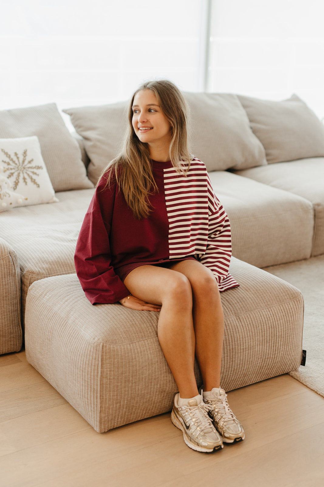 Casual outfit met lange mouw shirt