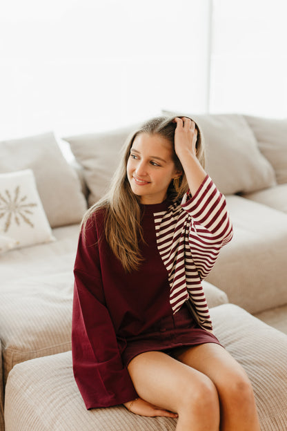 Casual outfit met lange mouw shirt