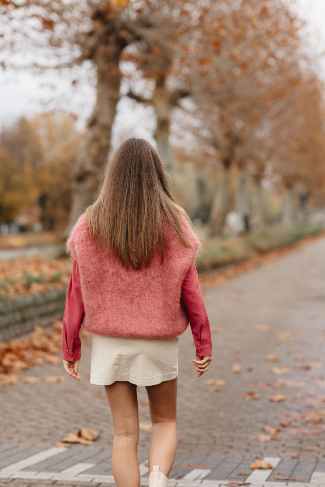 Oversized mohair debardeur oudroze