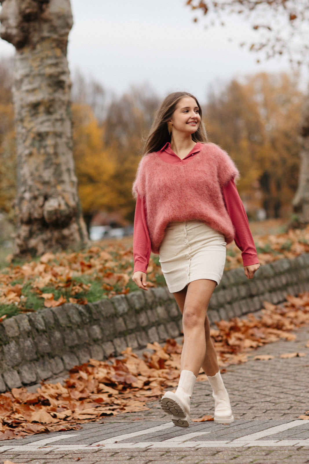 Oversized mohair debardeur oudroze