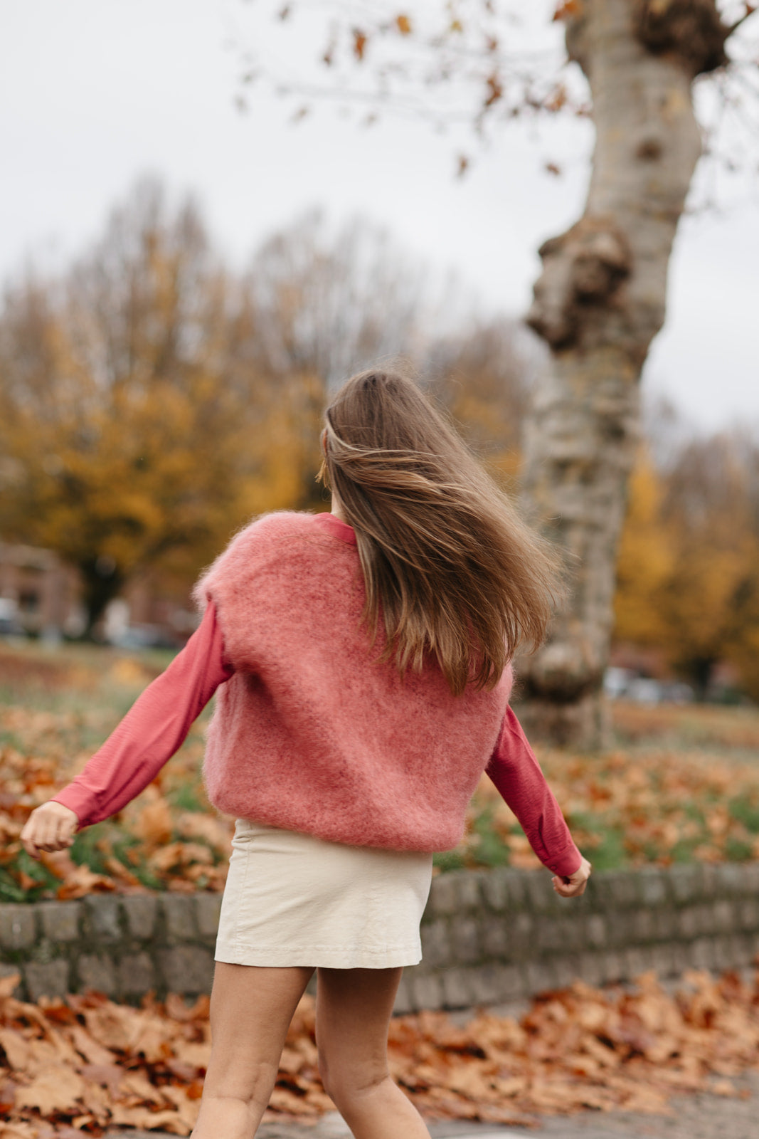 Oversized mohair debardeur oudroze